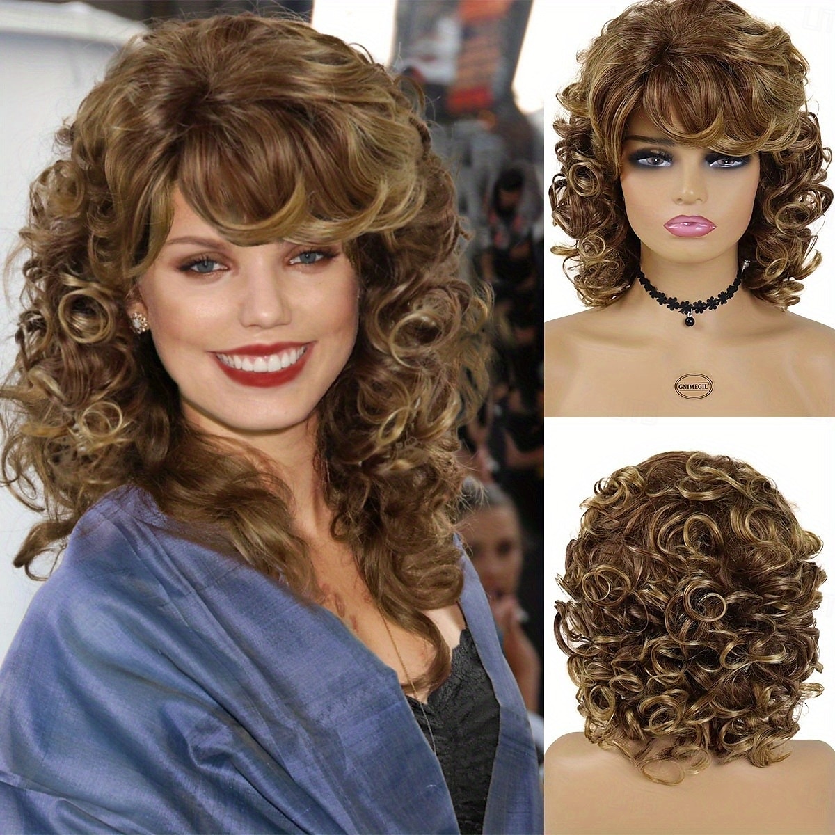 Easy-Style Heatproof Synthetic Wig - Bob with Bangs Lush Curls Perfect for Daily Wear & Special Occasions Natural Look 2025 - $19.99 –P3