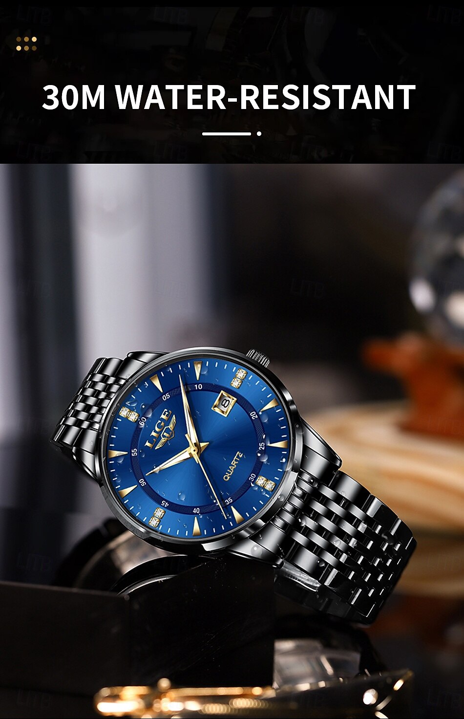 LIGE Men Quartz Watch Minimalist Calendar Stainless Steel Watch 2025 - $27.99 –P7