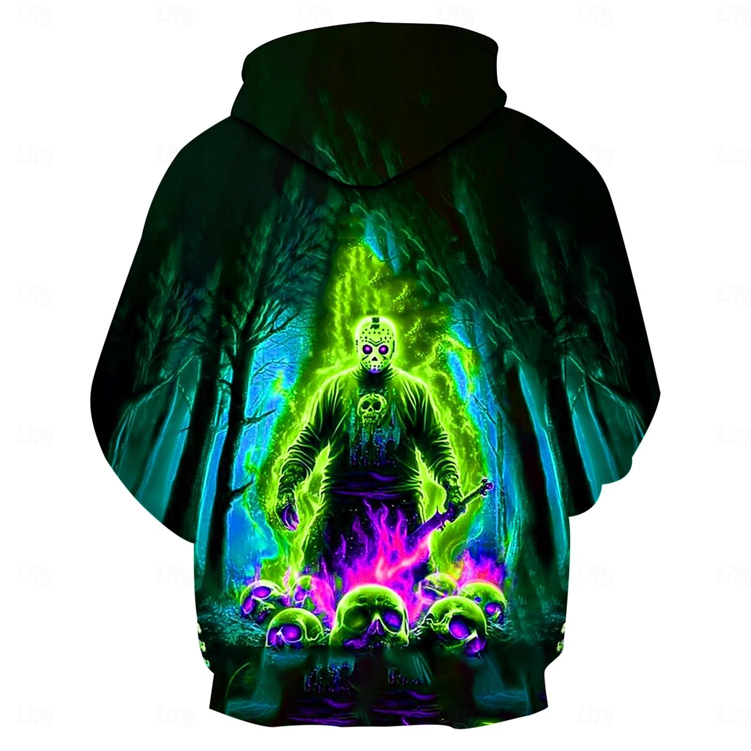 Morder Jason Voorhees Hattetrøje Pullover Halloween 3D Graphic Til Par Herre Dame Voksne Halloween Karneval Maskerade 3D-utskrift Fest Fritid / hverdag 2025 - $24.99 –P9
