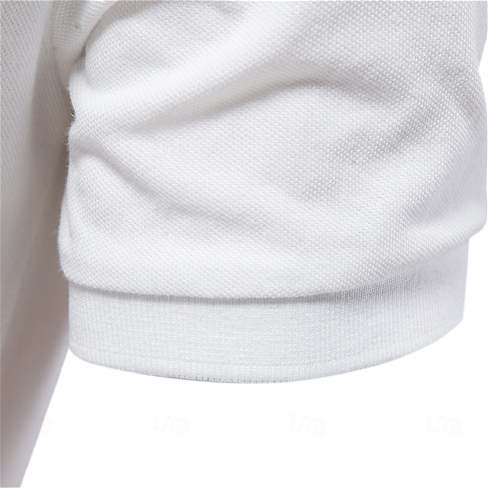 Herren Polo Golfshirt Lässig Revers Kurze Ärmel Bequem Schmuck & Bestickt Einfarbig Basic Sommer Weiß Polo 2026 - $20.99 –P5