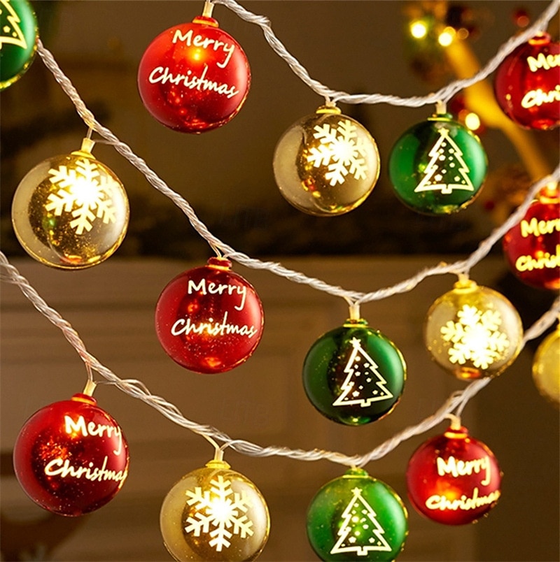 Guirnalda de luces LED de Navidad con forma de estrella, 1,5 m, 10 ledes, funciona con pilas, para árbol de Navidad, bolas redondas, para Navidad, Año Nuevo, bodas, fiestas, hogar, ventana, jardín, 2025 - $12.49 –P6
