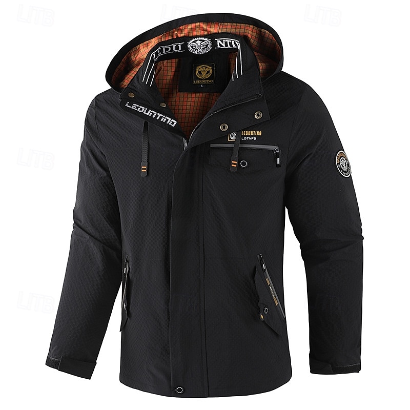 Men's Winter Coat Winter Jacket Sport Coat Hiking Jacket Outdoor Camping & Hiking Waterproof Windbreaker Zipper Pocket Fall Winter Solid Color Fashion Streetwear Hooded Regular Black White Navy Blue 2026 - $74.99 –P6