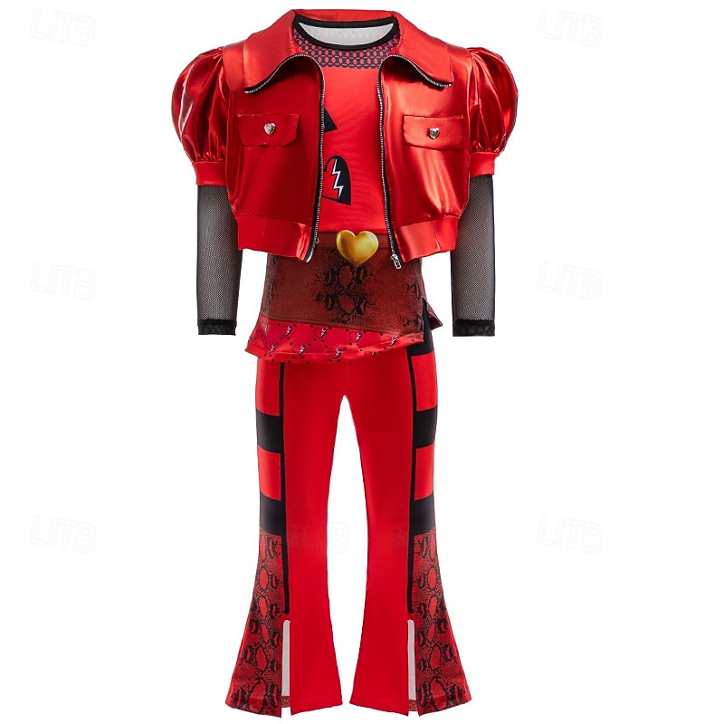Barn Röd drottning av hjärtan Karneval Kläder Descendants The Rise of Red Cosplay Barn Flickor Karnival Fest Enkel karnevalskostym Klä ut 2025 - $41.99 –P1