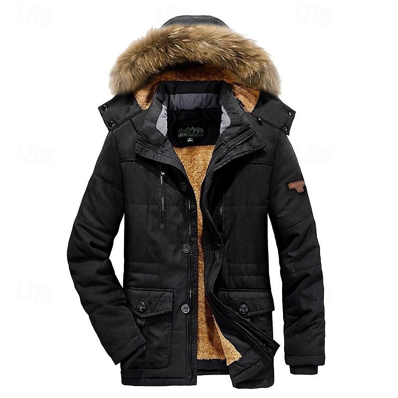 Homens Jaqueta de Inverno Casaco de lã Jaqueta casual Diário Férias Térmico / Quente Bolsos Tosão Outono & inverno Tecido Moda Roupa de rua Com Capuz Padrão Preto Azul Royal cáqui Verde Tropa Casaco de 2025 por $58.99 –P2