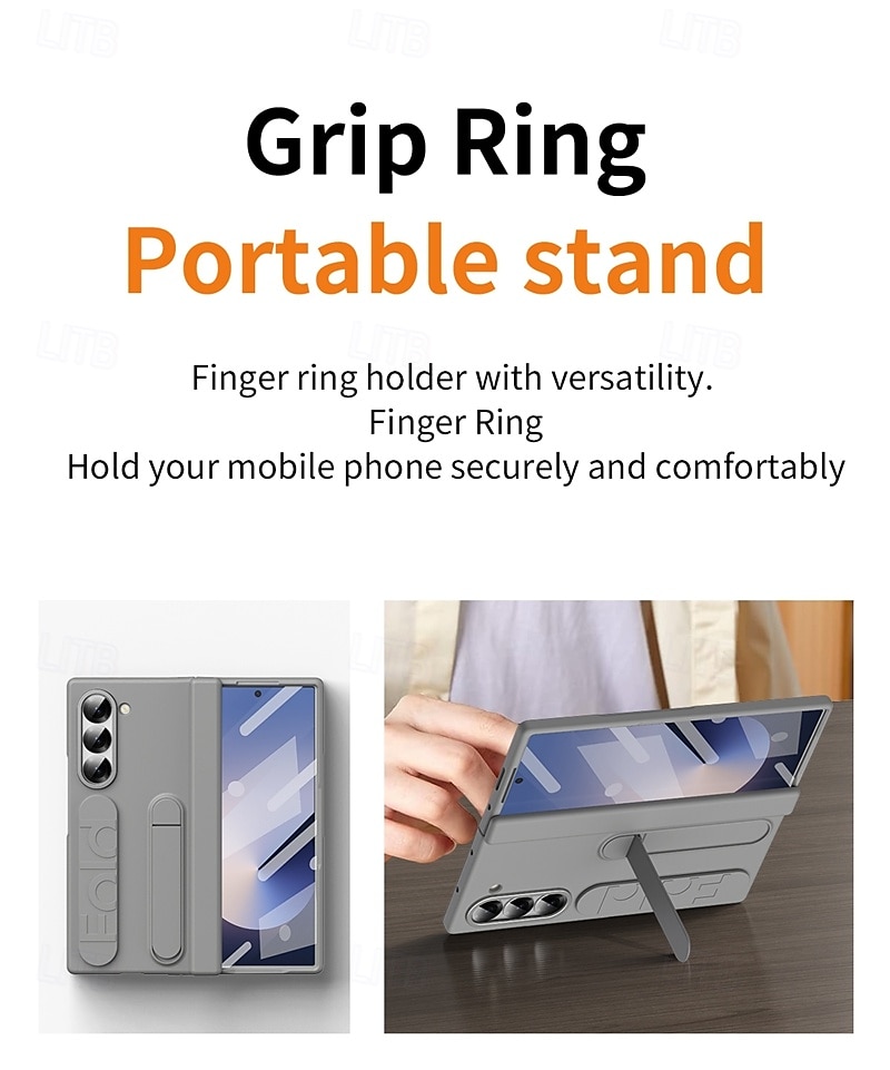Чехол для телефона Samsung Galaxy Z Fold 6 с подставкой и защитой экрана защита всей поверхности ретро броня PC силикон 2025 - $45.99 –P3