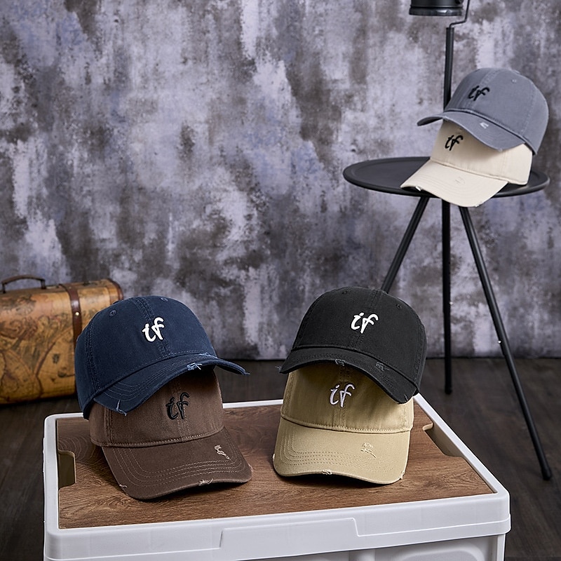Herren Cap Basecap Sonnenhut Kappe Schwarz Wein Polyester Bestickt Modisch Brautkleider schlicht Strasse Täglich Buchstabe Einstellbar Sonnenschutz Atmungsaktiv 2025 - $12.99 –P15
