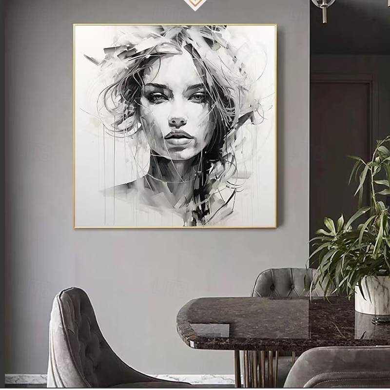 handgemachte abstrakte Spachtel Gesichtsmalerei Wandkunst handgemachte strukturierte Gesicht von Mädchen Malerei handgemalte figurative Ölgemälde Wandkunst Gesicht Ölgemälde Wand dekorative Malerei 2025 - $125.99 –P4
