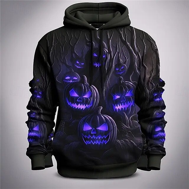 Dýně Kapuce Pullover předvečer Všech svatých 3D Přední kapsa Grafika Pro Pro páry Pánské Dámské Dospělé předvečer Všech svatých Karneval Plesová maškaráda 3D tisk Párty Běžné / Denní 2025 - $29.99 –P2