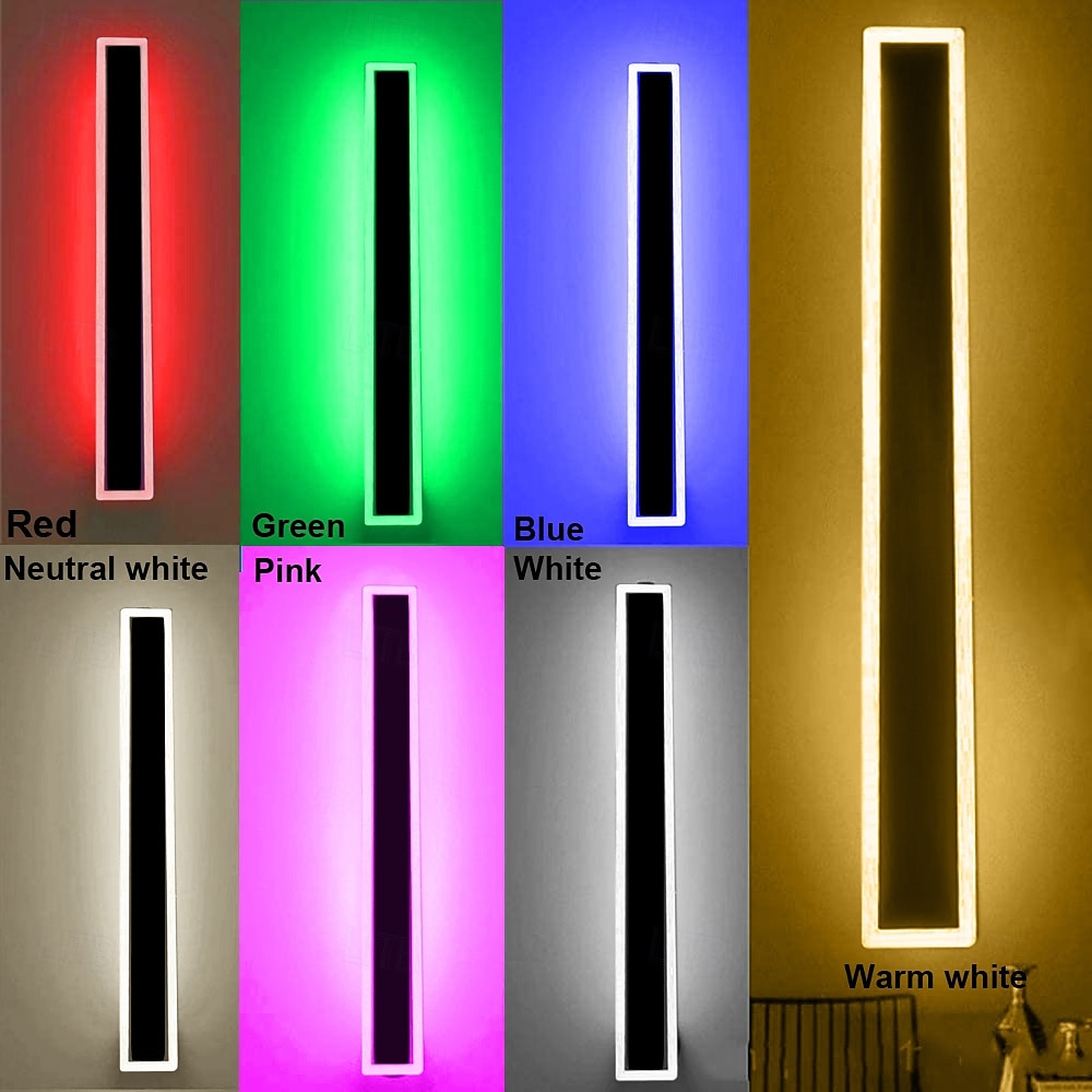 Modern Outdoor Waterproof LED Wall Sconce 15.7-70inch Color Light Optional IP65 Black Acrylic Wall Light Fixture Frosted Elegant Rust Proof AC85-265V 2025 - $49.99 –P1