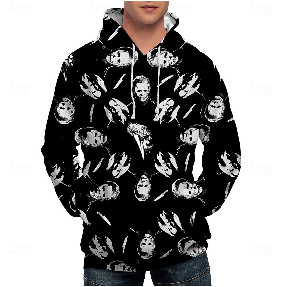 Halloween Michael Myers Bluza z Kapturem Nadruk Graficzny Na Dla par Męskie Damskie Dla dorosłych Halloween Karnawał Bal maskowy Druk 3D Codzienne 2025 - $29.99 –P1