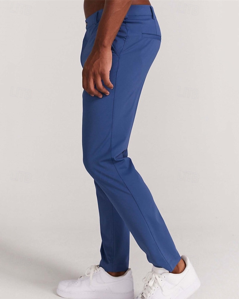 Voor heren Pakken Broek Chinese Knop Zak Effen Comfort Formeel Feest Werk Modieus Klassieke Stijl Zwart Wit Micro-elastisch 2026 - $12.49 –P14