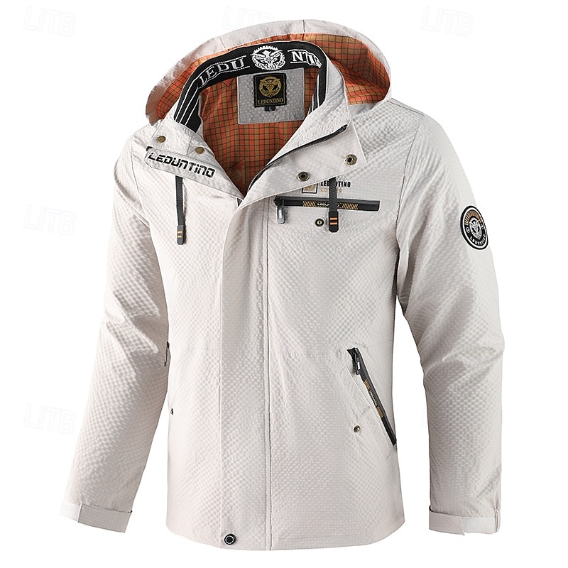 Men's Winter Coat Winter Jacket Sport Coat Hiking Jacket Outdoor Camping & Hiking Waterproof Windbreaker Zipper Pocket Fall Winter Solid Color Fashion Streetwear Hooded Regular Black White Navy Blue 2026 - $74.99 –P1