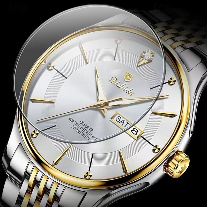 noua tendință de modă pentru bărbați cu calendar dublu ceas cu quartz luminos, simplu, versatil, timp liber, călătorie, sport, ceas pentru bărbați 2025 - $22.99 –P3