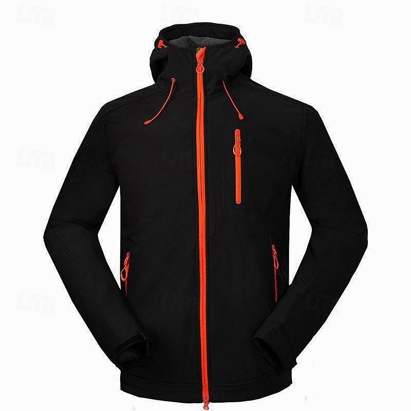 Herren Softshelljacke Wanderjacke Draussen Farbblock Wasserdicht Winddicht Windjacke Reisen Schwarz Rot Marinenblau Königsblau Grau 2025 - $63.99 –P4