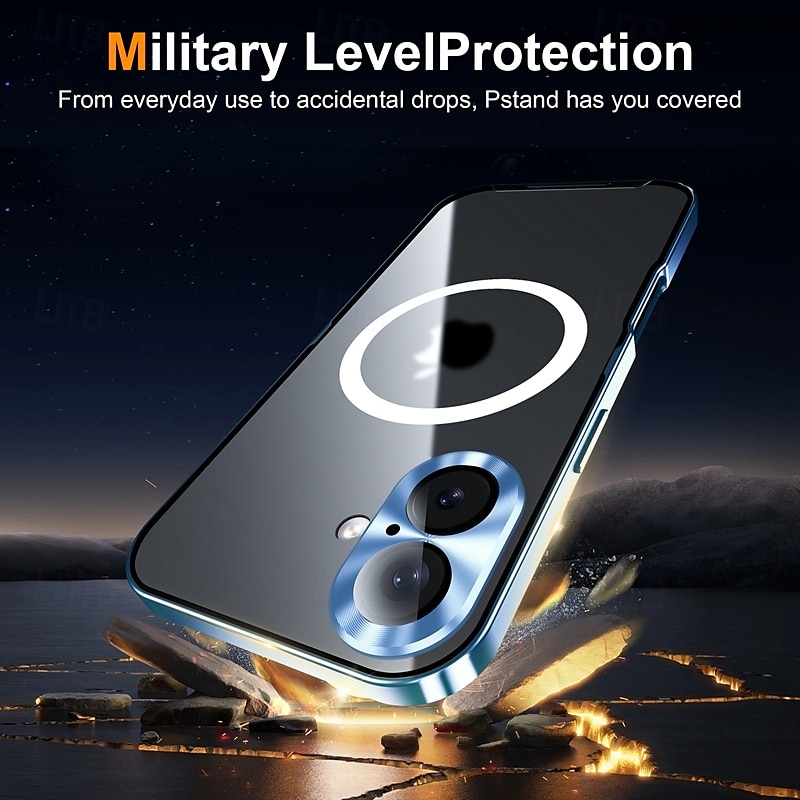 Phone Case For iPhone 16 Pro Max iPhone 15 Pro Max iPhone 14 Pro Max iPhone 13 Pro Max Magnetic Adsorption With Magsafe Camera Lens Protector Support Wireless Charging Shockproof Acrylic Aluminum 2025 - $28.99 –P7