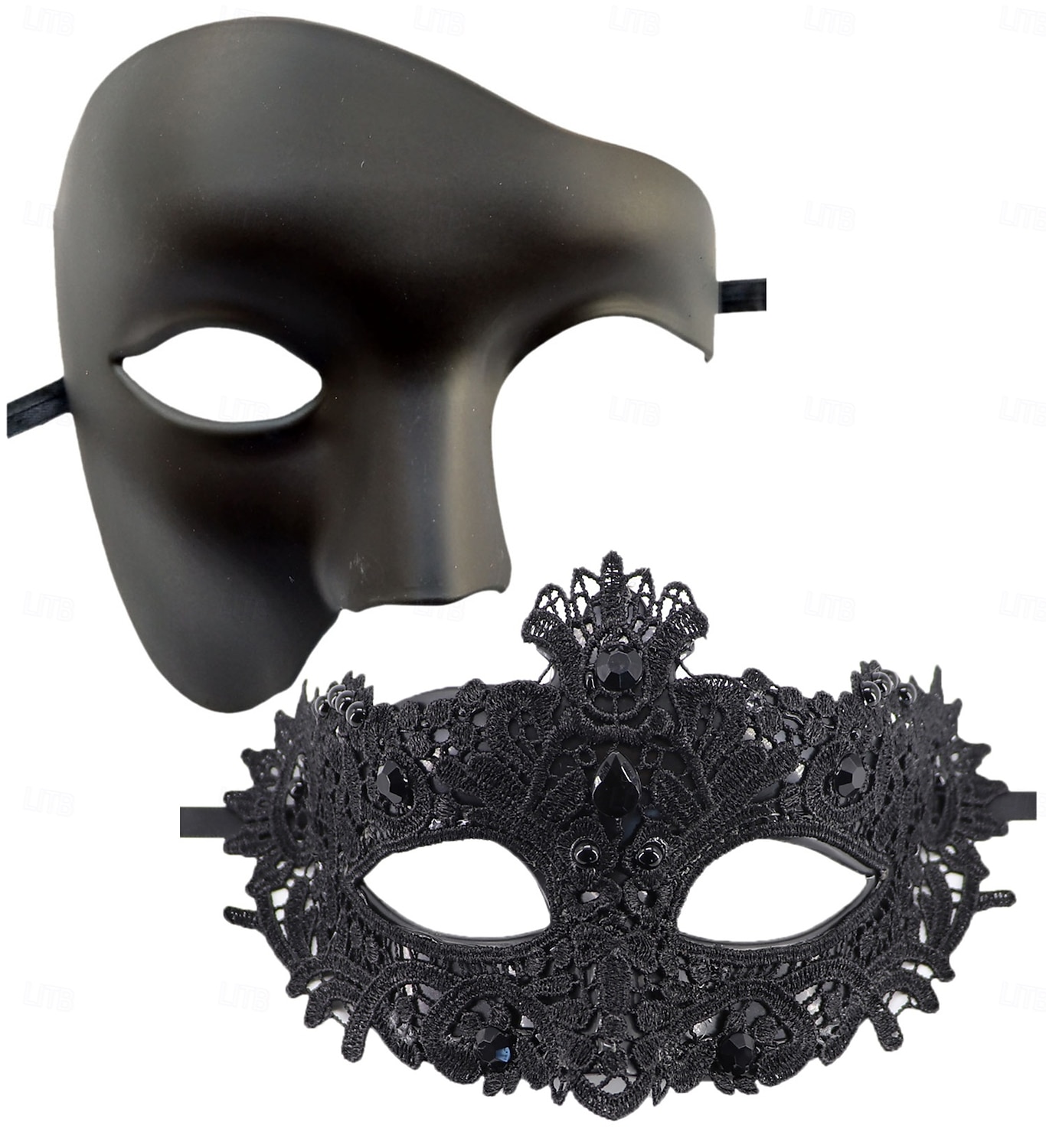 Halloween Maszk Velencei maszk Maszk egy boton Párok 2 db Farsangi maszk Fél arc Felnőttek Uniszex Mindszentek napja Farsang Mardi Gras Parti Party estélyi viselet Álarcos mulatság Egyszerű Halloween 2025 - $35.99 –P3