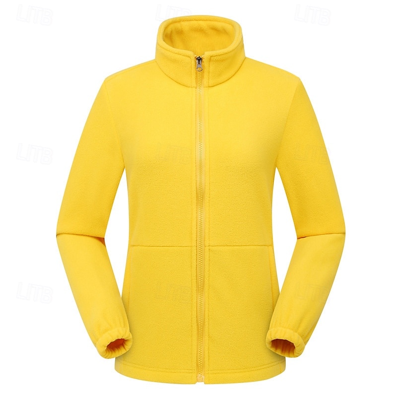 Women's Hiking Fleece Jacket Winter Outdoor Thermal Warm Fleece Lining Fleece Jackets Full Zip Climbing Camping / Hiking / Caving Traveling Light Khaki Black Yellow Pink Red 2025 - $34.99 –P15