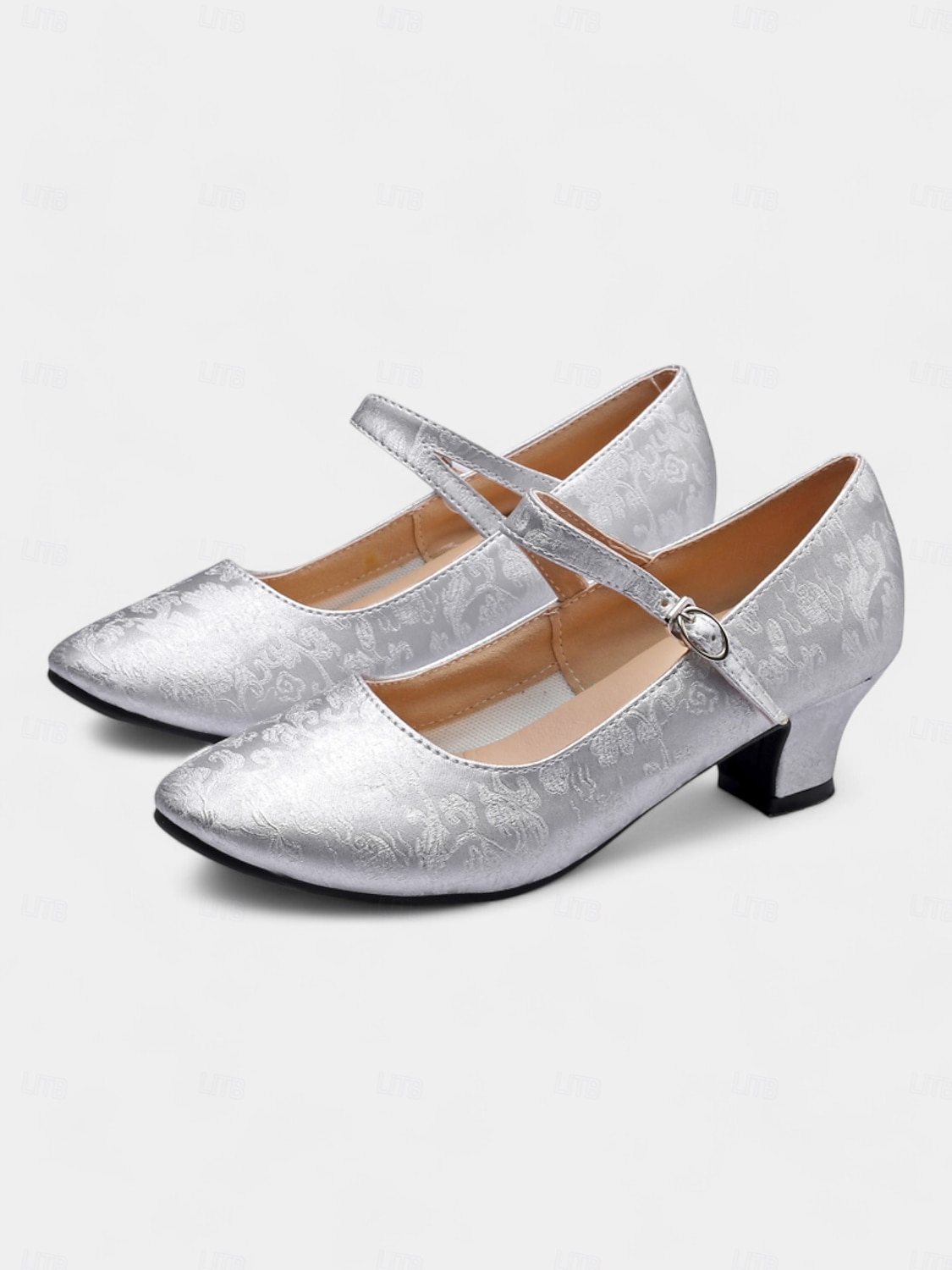 scarpe da ballo vintage da donna modello mary jane verdi con motivo floreale jacquard e tacco a blocco, perfette per balli da sala, latino americani ed eventi formali del 2025 a $42.99 –P11