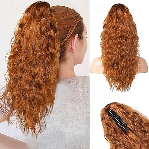 Cordon Queue-de-cheval Doux / Naturel / Faciliter l'habillage Cheveux Synthétiques Pièce de cheveux Extension des cheveux Bouclé 18 pouces Soirée / Fête / Soirée / du quotidien de 2025 ? $9.99 –P2