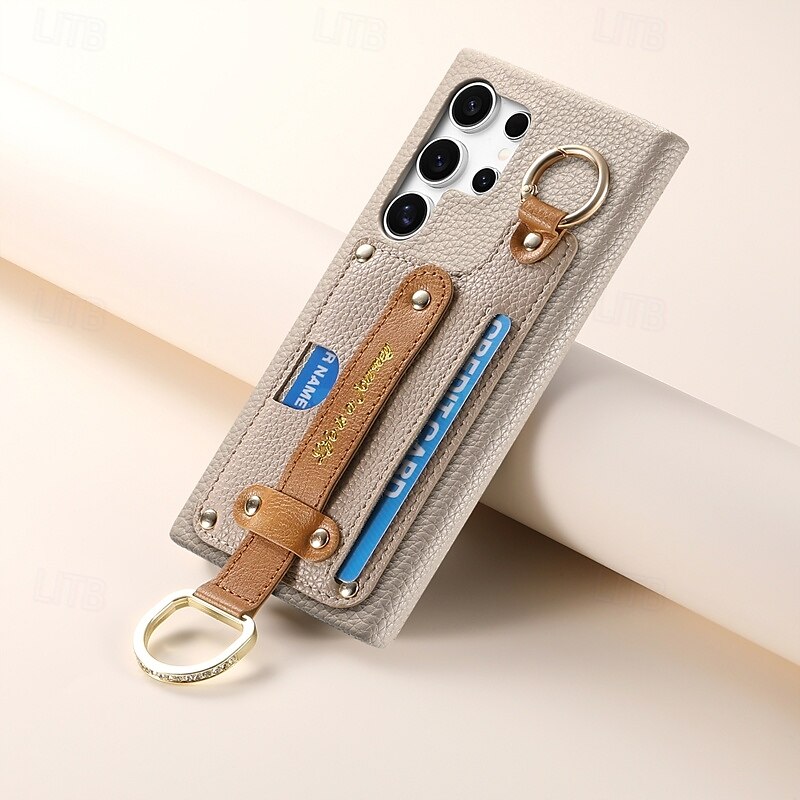 telefon Kılıf Na S24 Ultra S24 Plus S24 S23 S23 Ultra S23 Plus S22 S22 Ultra S22 Plus S21 Ultra Osłona tylna Z podpórką z paskiem na nadgarstek Gniazdo karty Retro TPU Skóra PU 2025 - $18.99 –P13