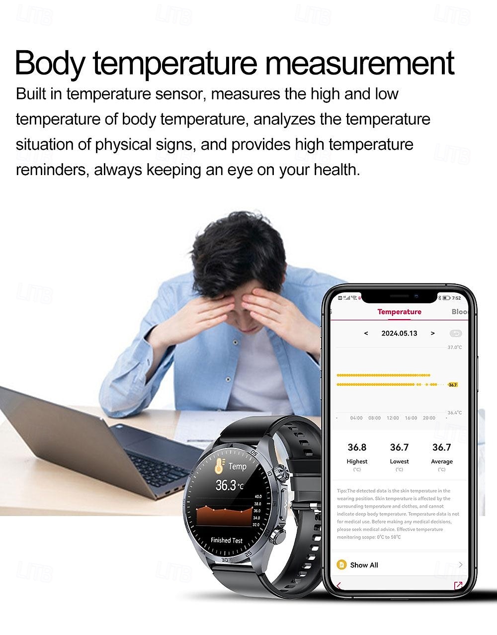 2025年 iMosi TK29 スマートウォッチ 1.43 インチ スマート·ウォッチ ブルートゥース ECG + PPG 温度監視 歩数計 と互換性があります Android iOS 女性 男性 メディアコントロール メッセージ受信通知 カメラコントロール IP68 48mmウォッチケース コレクション – $85.59 –P12