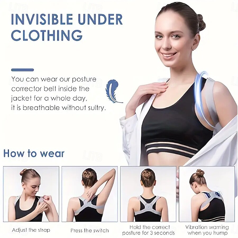 Get A Flat Belly And Perfect Posture Instantly With This Hunchback Corrector With Sensor Vibration Reminder 2025 - $20.99 –P2
