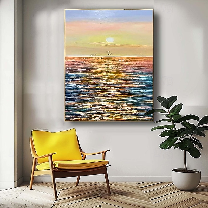 olieverfschilderij handgeschilderd abstract zeegezicht schilderijen op canvas handgemaakt rijk getextureerd oceaan schilderij moderne wandkunst handgeschilderd kunstwerk landschap schilderij voor 2025 - $108.99 –P3