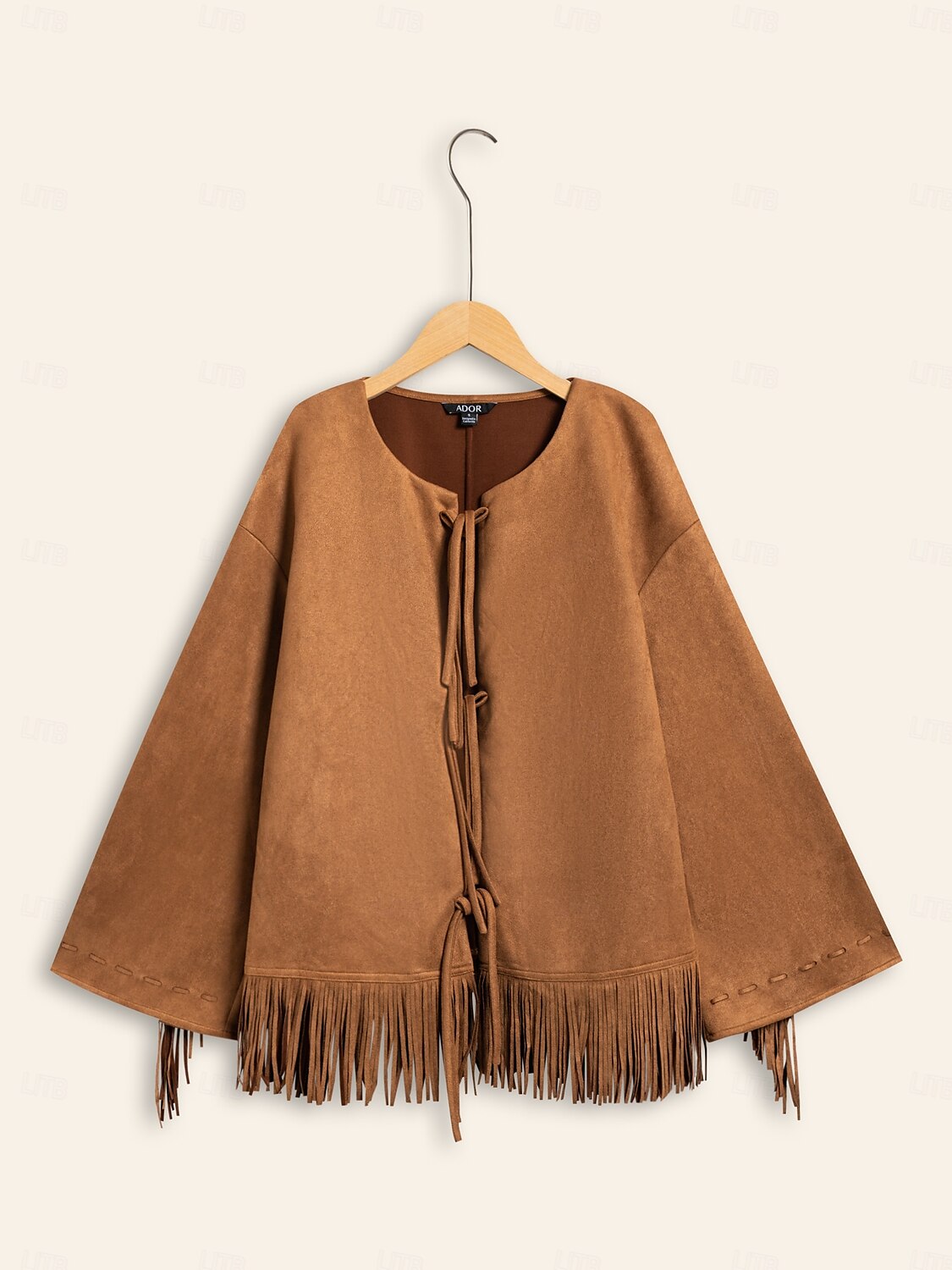Suede Fringed Flare Cuff Sleeve Jacket 2025 - $47.99 –P7