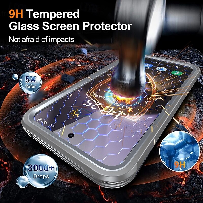 Phone Case For S24 FE S25 Ultra Back Cover Magnetic Support Wireless Charging Shockproof Retro TPU Acrylic 2025 - $20.99 –P2