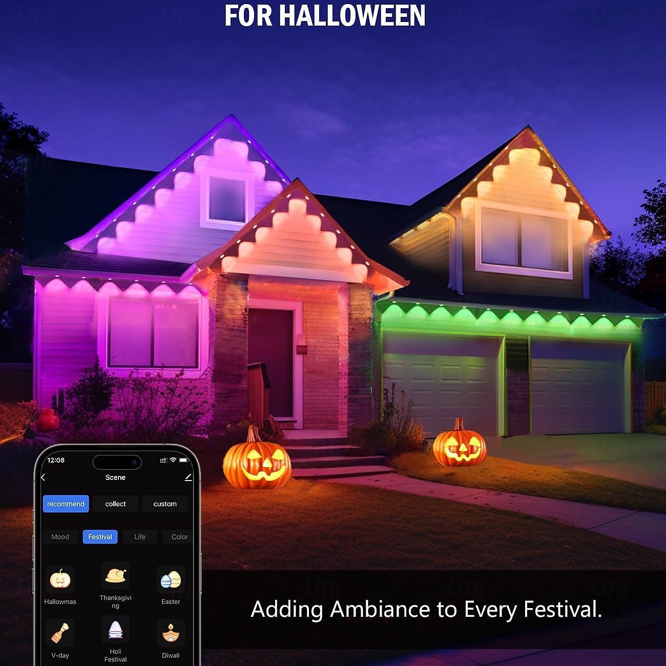 LED Smart Light Tuya WiFi Intelligent Waterproof RGBIC Eave Lights, Permanent Outdoor String Light Available in 10M 20LEDs 15M 30LEDs 30M 60LEDs and 45M 90LEDs 2025 - $97.99 –P6