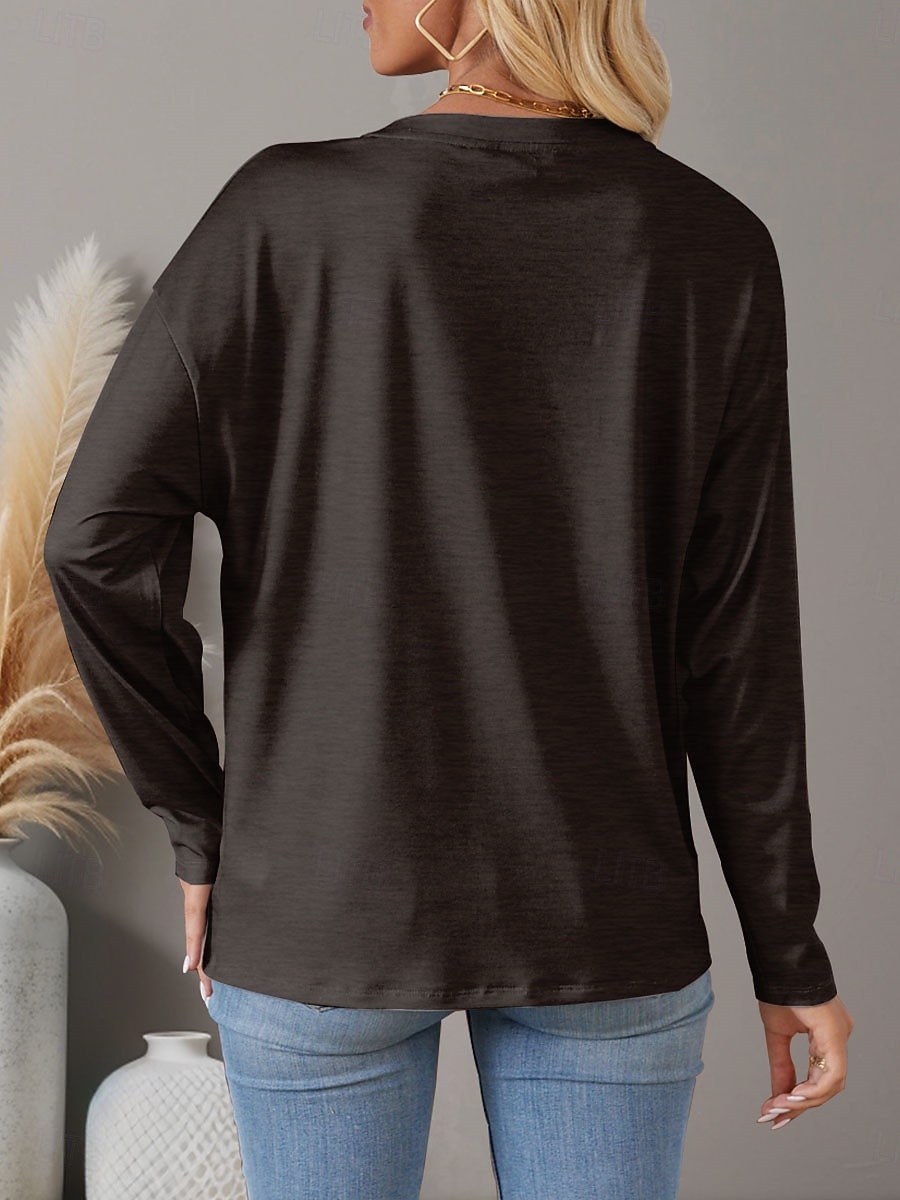 Jersey Holgado A Rayas Con Cuello Alto Y Manga Larga Para Mujer, Color