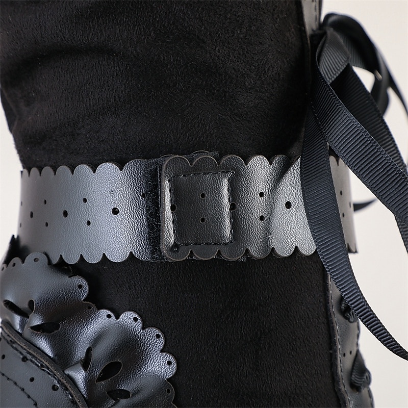Women's Victorian Gothic Lace-Up Ankle Boots with Bow and Ruffle Trim – Gatsby-Inspired Elegant Boots for Cosplay, Costume Parties, and Vintage Fashion 2025 - $42.99 –P4