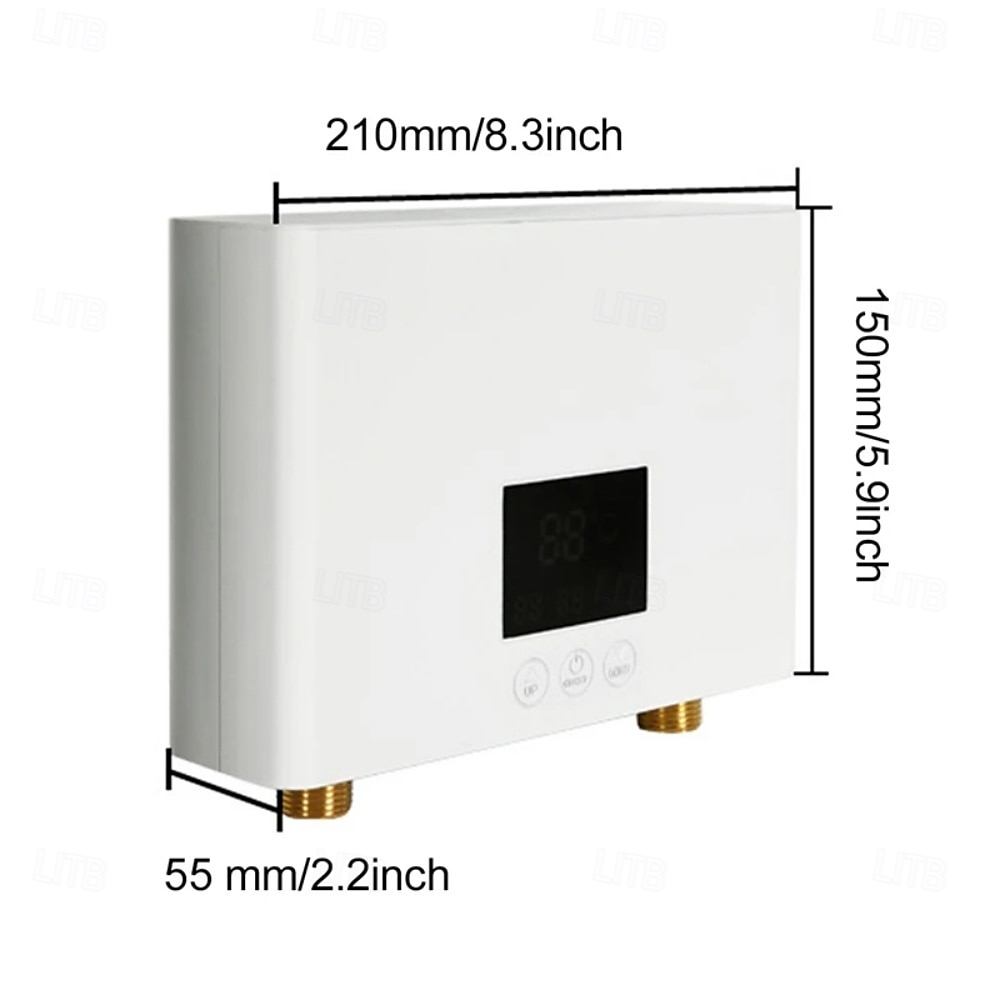Průtokový ohřívač vody 110v/220v 3000w nástěnné elektrické ohřívače pro koupelnové teplovodní sprchy a vytápění domácí kuchyně bílá 2025 - $71.99 –P6