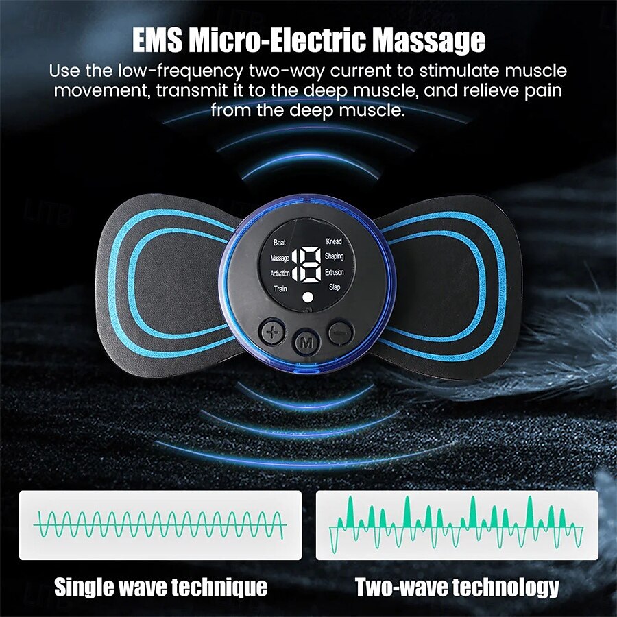3/6 stuks smart ems nekmassager mini nek- en rugstimulatiemassager draagbare gelpad sticker dun 2025 - $24.99 –P9