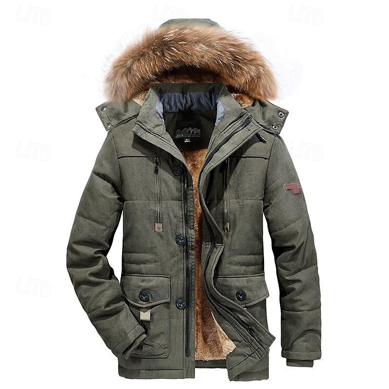 Homens Jaqueta de Inverno Casaco de lã Jaqueta casual Diário Férias Térmico / Quente Bolsos Tosão Outono & inverno Tecido Moda Roupa de rua Com Capuz Padrão Preto Azul Royal cáqui Verde Tropa Casaco de 2025 por $58.99 –P6