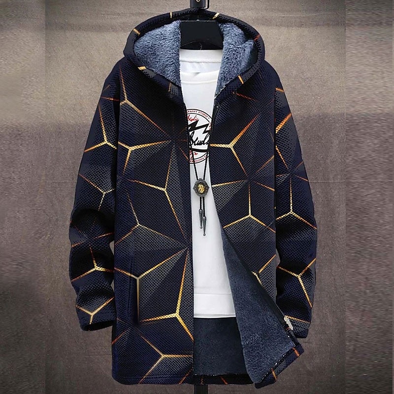 Homens 3D impressão Estampas Abstratas Gradual Casaco de inverno Casaco de lã Casaco Manter Quente Respirável Confortável Moda Roupa de rua Desporto Desportos e Ar livre Roupa Diária Para Noite Zíper de 2025 por $73.99 –P5