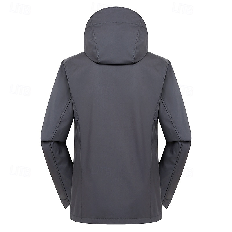 Men's Hiking Fleece Jacket Winter Outdoor Patchwork Thermal Warm Fleece Lining Waterproof Windproof Fleece Jackets Full Zip Climbing Camping / Hiking / Caving Traveling Dark Grey Black White Navy Blue 2025 - $70.99 –P7