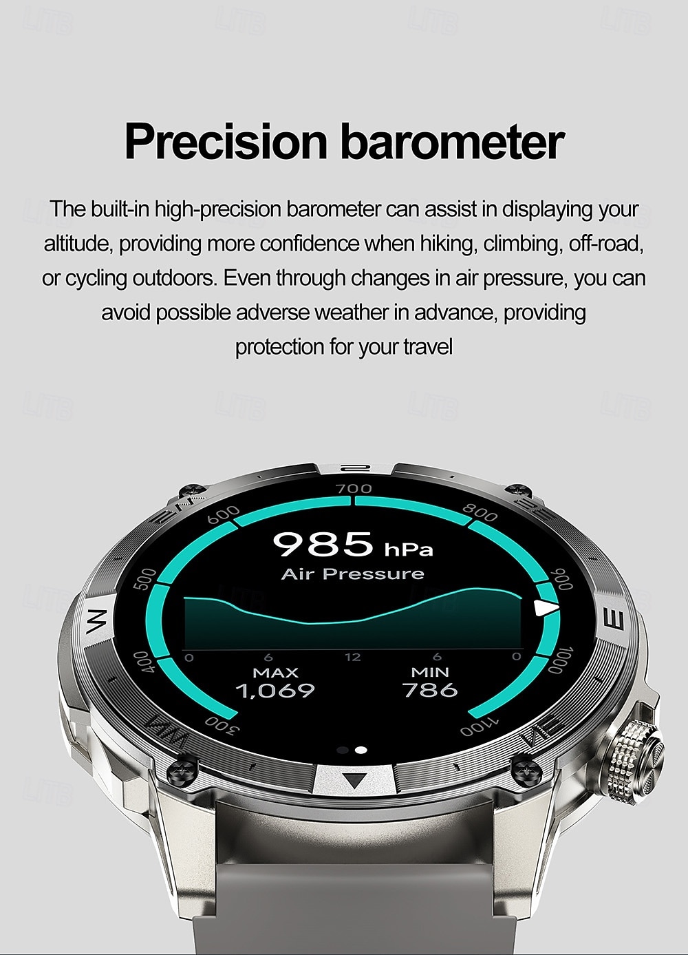 IMOSI GPS HK08 Smart Watch AMOLED Compass Altitude Air Pressure Bluetooth Call World Time 530MAH Sport Tracker Outdoor Clock 2025 - $68.99 –P6