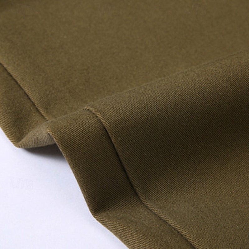 Per uomo pantaloni della tuta Pantaloni Chino Bottoni Tasche Gamba dritta Liscio Comfort Formale Feste Ufficio Di tendenza Classico Nero Verde scuro Media elasticità del 2025 a $18.99 –P11