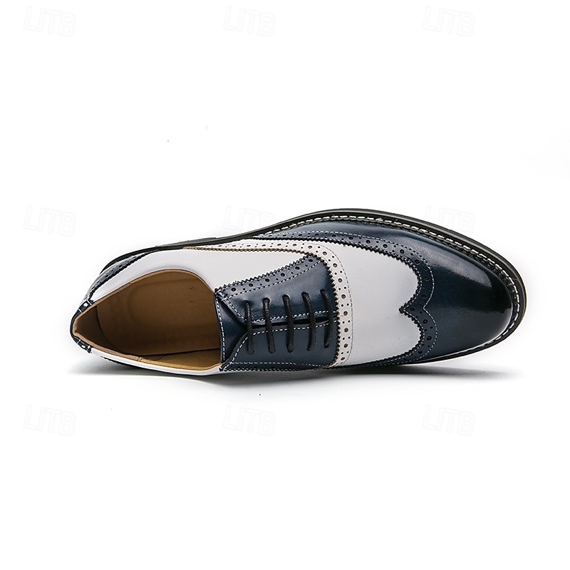 Men's Two-Tone Faux Leather Wingtip Oxford Gatsby Shoes – Vintage 1920s Brogue Spectator Dress Shoes for Wedding, Prom, Swing Dance, Roaring Twenties Party 2025 - $54.99 –P9