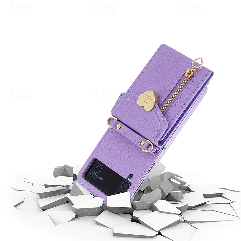 teléfono Funda Para Z Flip 6 Z Flip 5 Z Flip 4 Z Flip 3 Funda Trasera con Soporte Cremallera con cordón Retro TPU Cuero de PU 2025 - $23.99 –P12