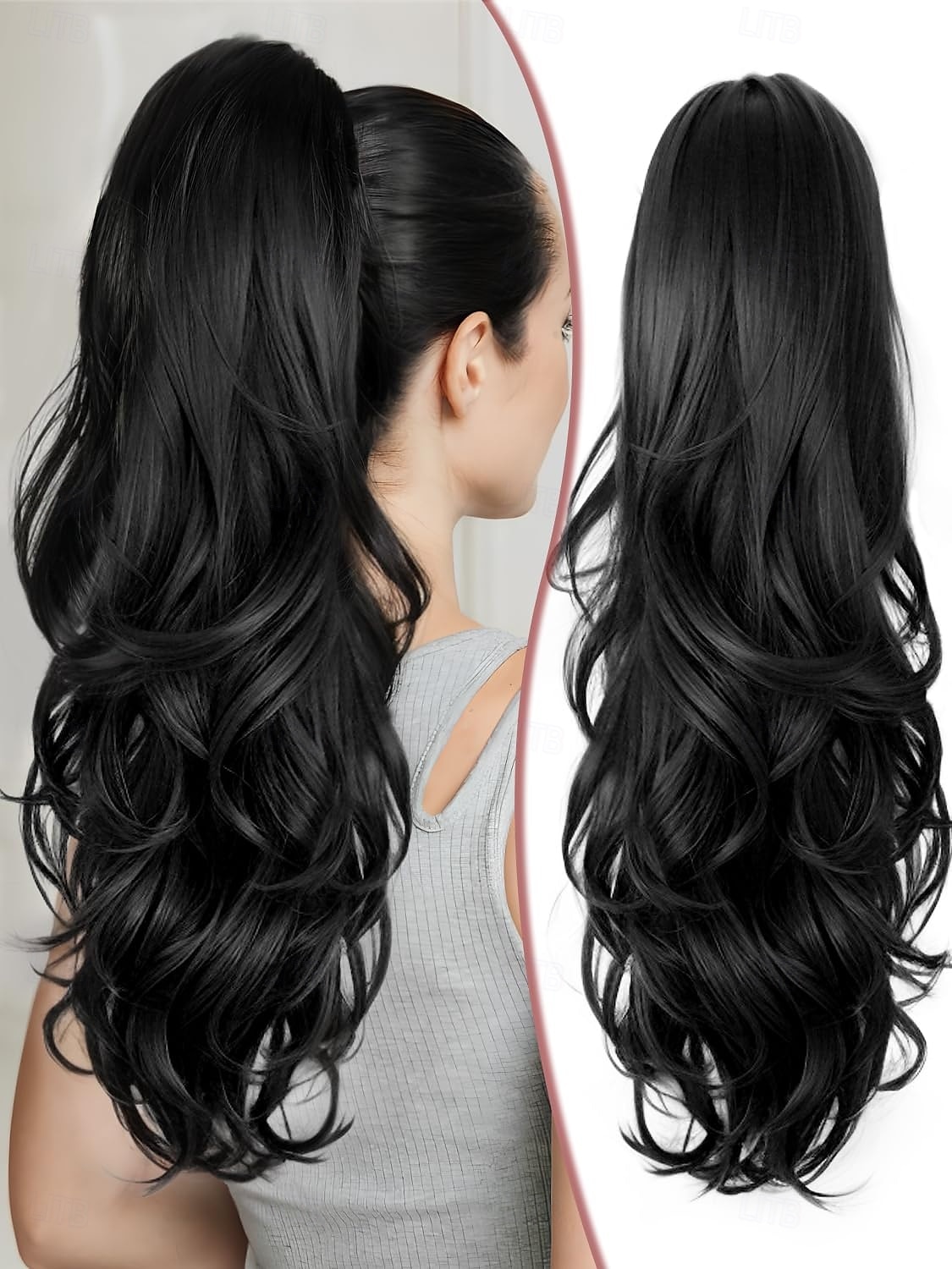 A cordoncino Code Soffice / Naturale / Facile da indossare Capelli sintetici Pezzo di capelli Estensione capelli Riccio 24 pollici Feste / Da sera / Festa / Serata del 2025 a $10.49 –P1