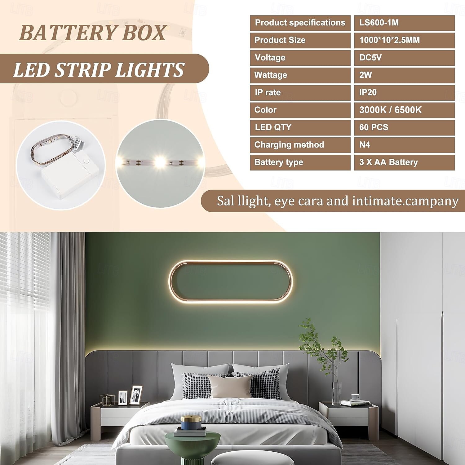 usb led fénycsík fehér elemtartóval (akkumulátor nélkül), 1-3m led fehér csíkos lámpa vágható led hálószobába tükrök bulik kemping születésnap karácsony 2025 - $11.49 –P9