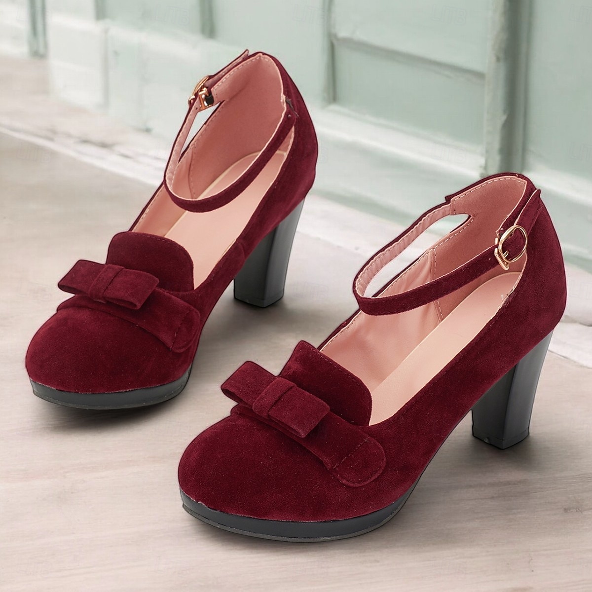 Women's Green Suede Mary Jane Heels with Bow Detail - Vintage-Inspired Platform Shoes for Special Occasions 2025 - $54.99 –P1