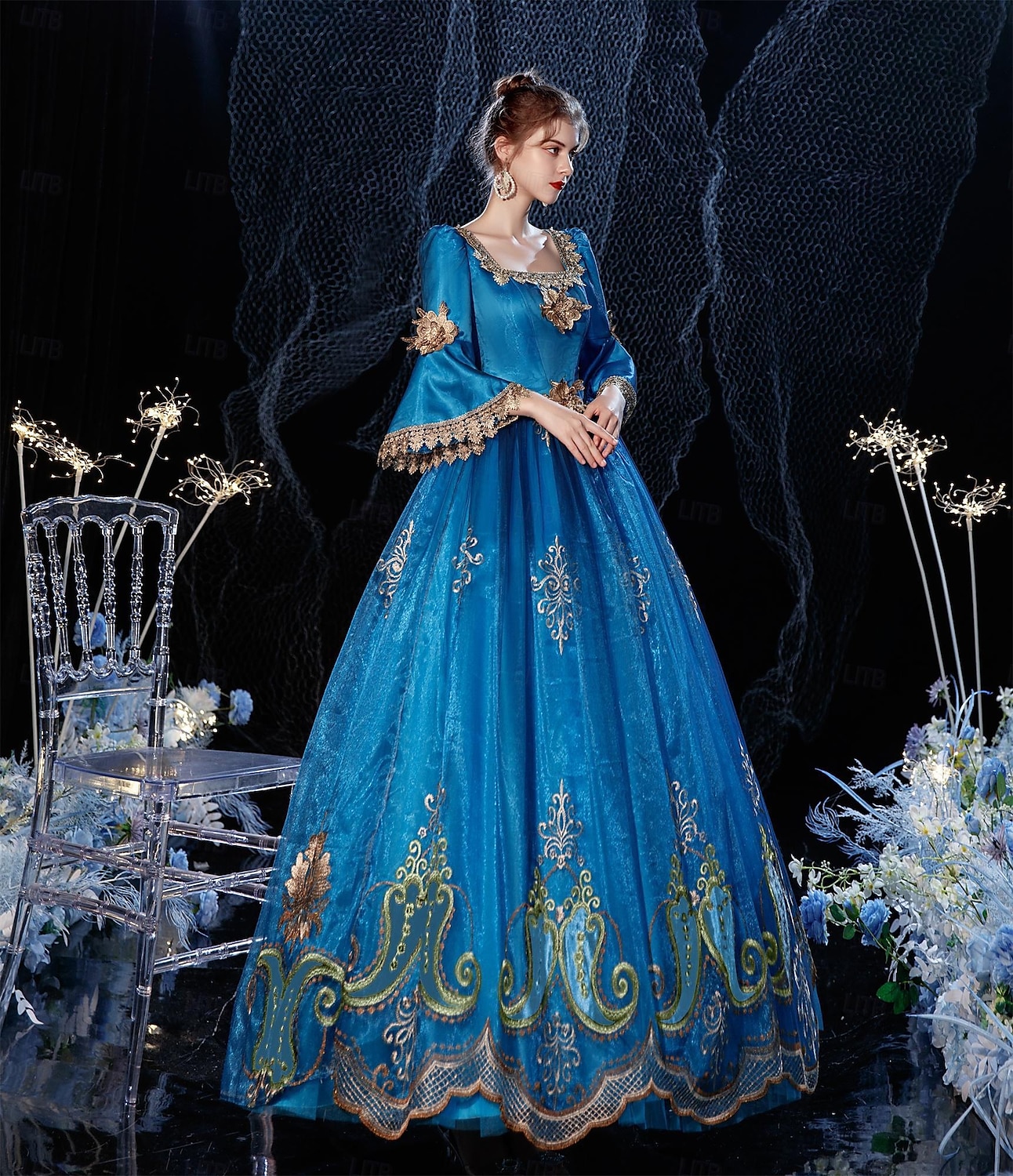 Gothic Victorian Vintage Inspired Dress Party Costume Prom Dress Princess Shakespeare Solid Color Ball Gown Women's Royal Halloween Carnival Valentine's Day Party Evening Party Masquerade Adults' 2025 - $190.99 –P2