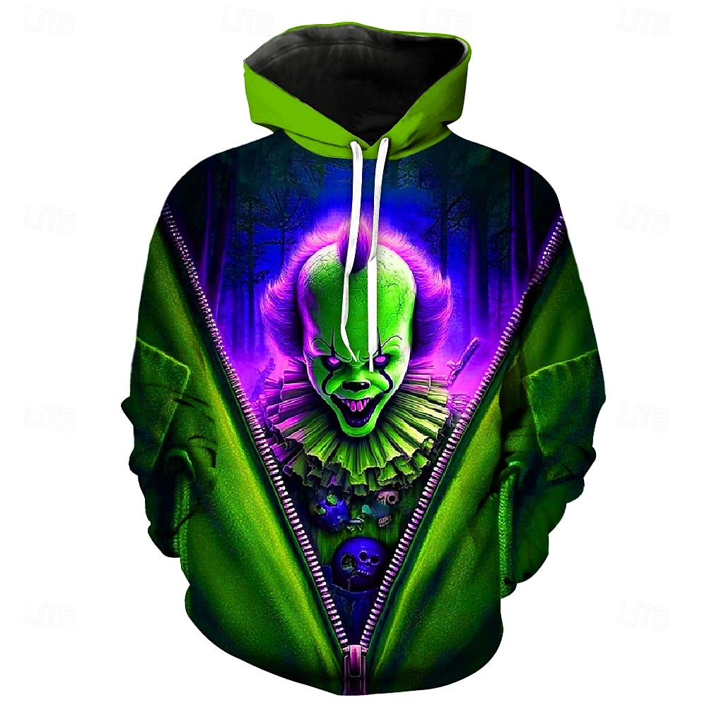 To Klaun Zabijácký klaun Kapuce Pullover předvečer Všech svatých 3D Grafika Pro Pro páry Pánské Dámské Dospělé předvečer Všech svatých Karneval Plesová maškaráda 3D tisk Párty Běžné / Denní 2025 - $24.99 –P6