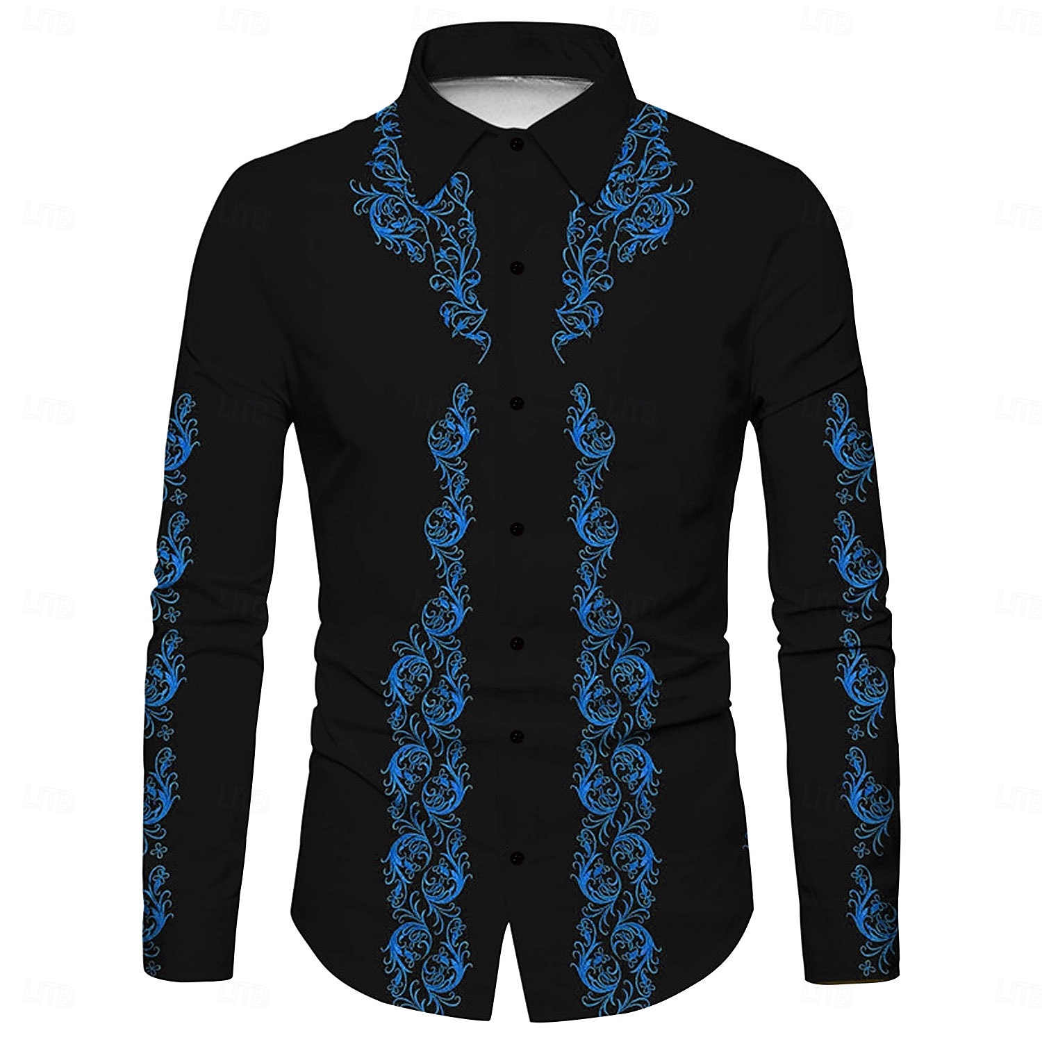 Herren Blumen Hemd Westernhemd Cowboy-Shirt Langarm Lässig Täglich Herbst Winter Umlegekragen Druck Button-Down Weiß Gelb Blau Grün Grau 2025 - $28.99 –P5