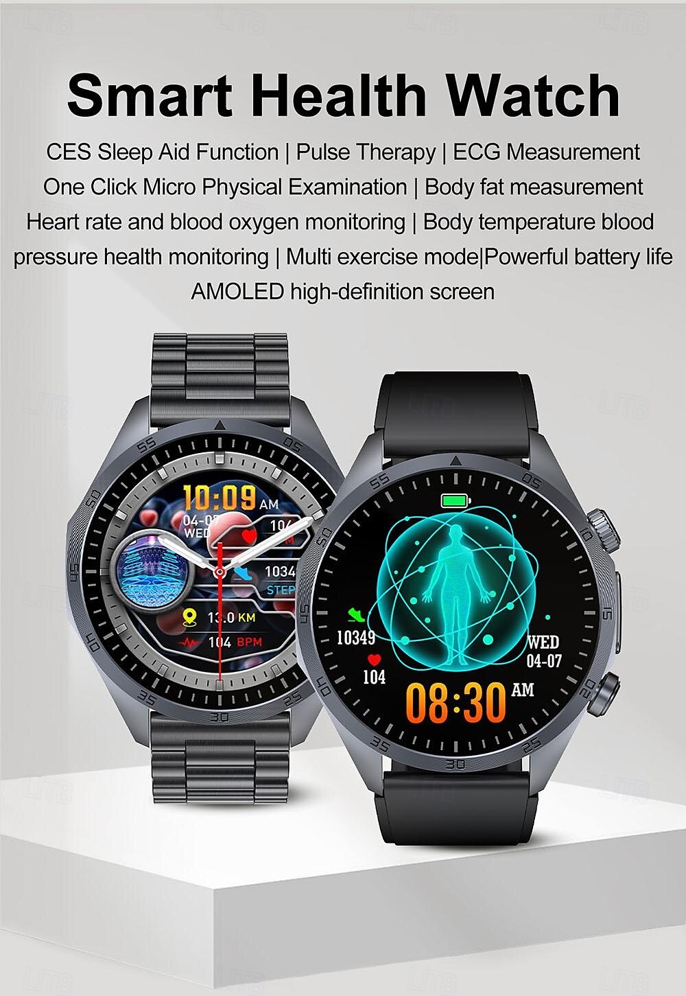 2025年 iMosi TK29 スマートウォッチ 1.43 インチ スマート·ウォッチ ブルートゥース ECG + PPG 温度監視 歩数計 と互換性があります Android iOS 女性 男性 メディアコントロール メッセージ受信通知 カメラコントロール IP68 48mmウォッチケース コレクション – $85.59 –P2