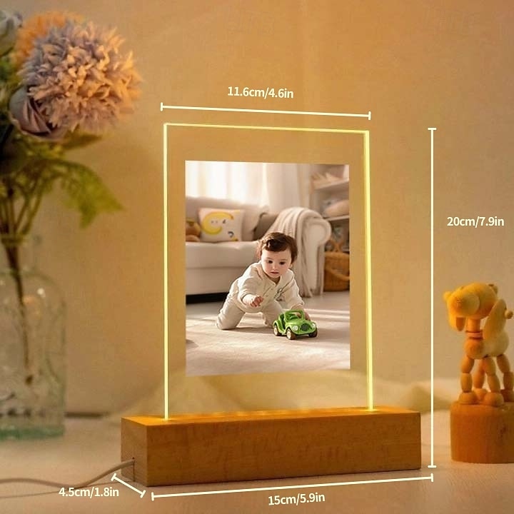 персонализированная фоторамка с подсветкой, акриловый ночник, питание от USB, идеально подходит для дня святого валентина, дня рождения, подарка для детей, семьи, детей, друзей и влюбленных 2026 - $16.99 –P6