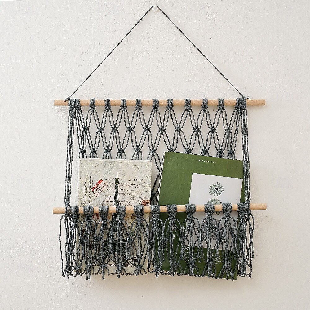 Macrame Hanging Basket for Fruit and Vegetable Storage Boho Kitchen Storage Basket Macrame Fruit Hammock Vegetable Fruit Holder Mesh Fruit Bowl Macrame Braided Decoration 2025 - $58.99 –P4